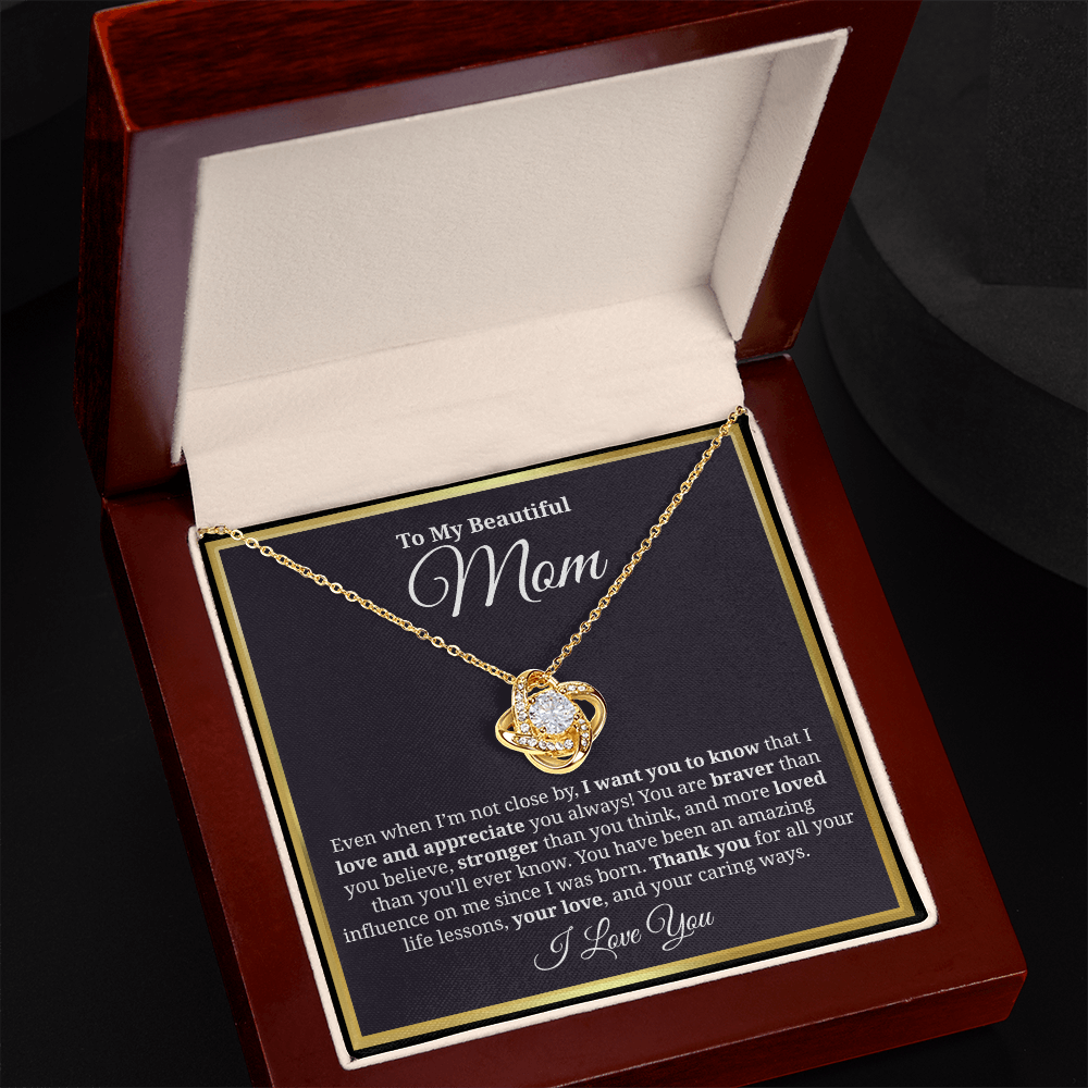 To My Beautiful Mom - "I Want You To Know I Love And Appreciate You Always" Necklace