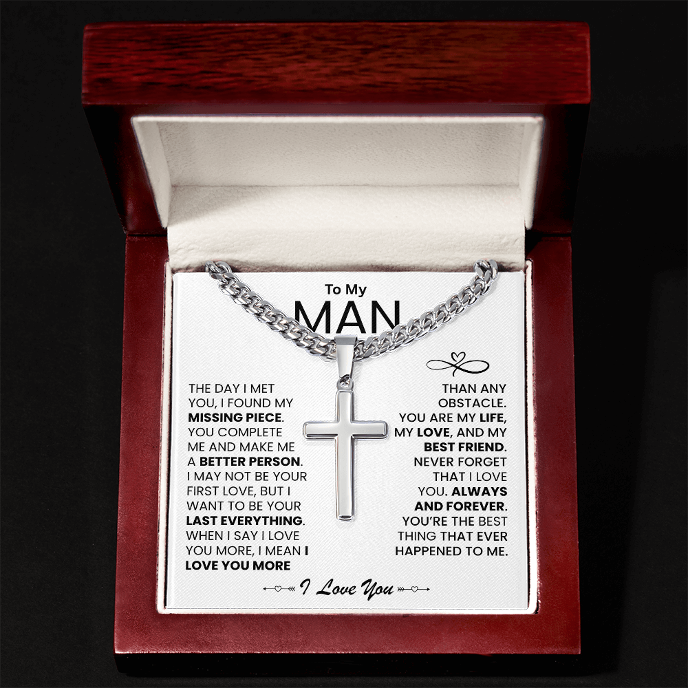 To My Man - "I Found My Missing Piece" - Cross Necklace
