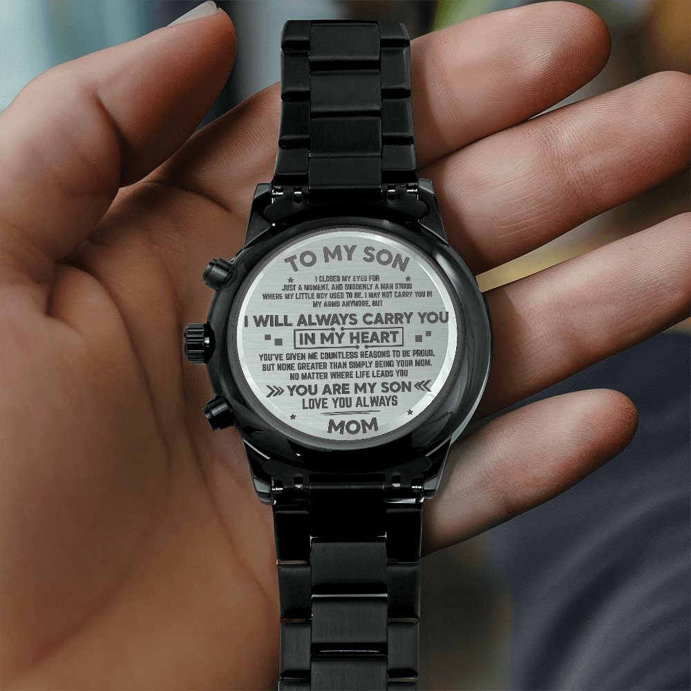 Gift For Son - Black Chronograph Watch