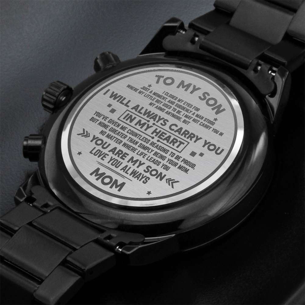 Gift For Son - Black Chronograph Watch