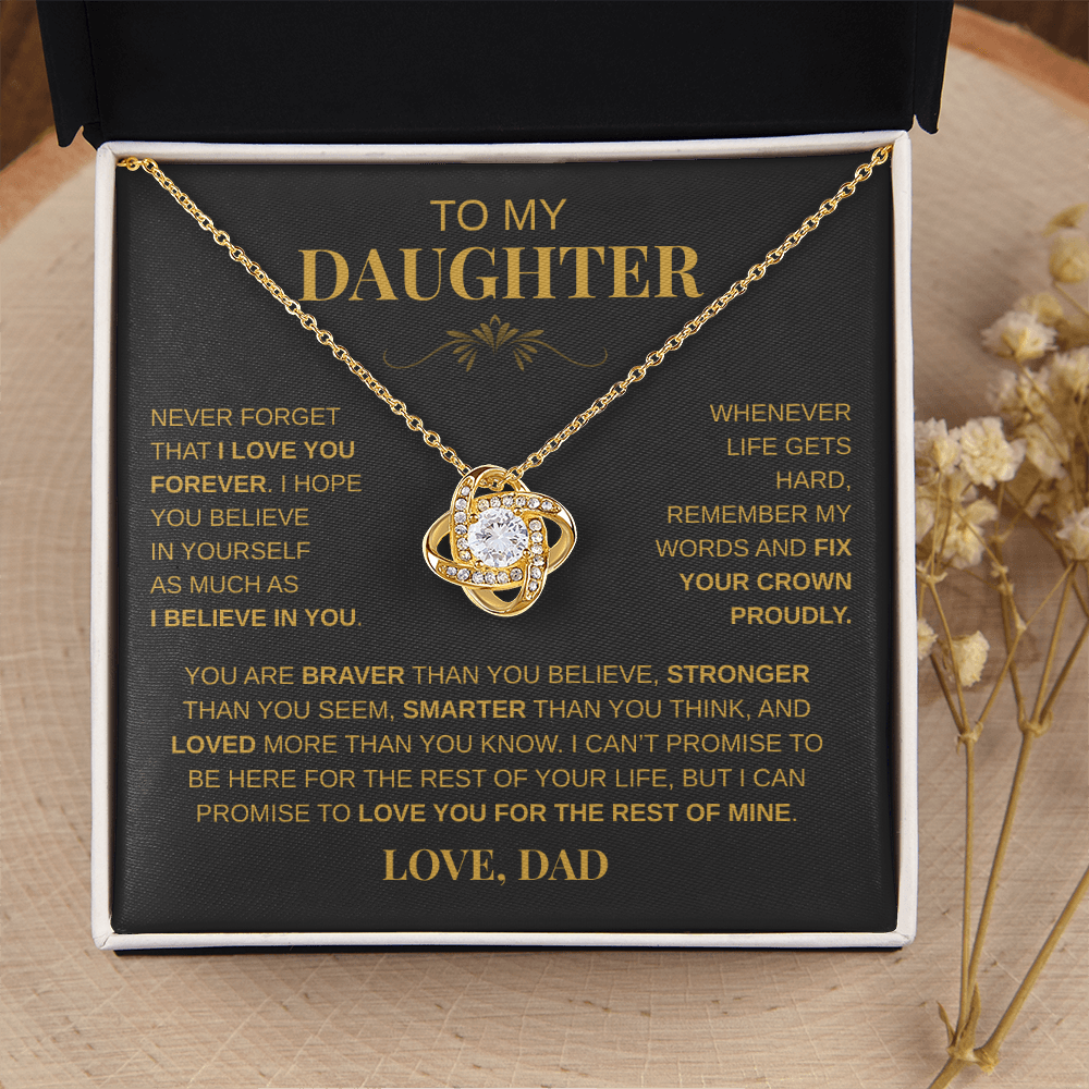 To My Daughter - "Never Forget That I Lover You" Necklace