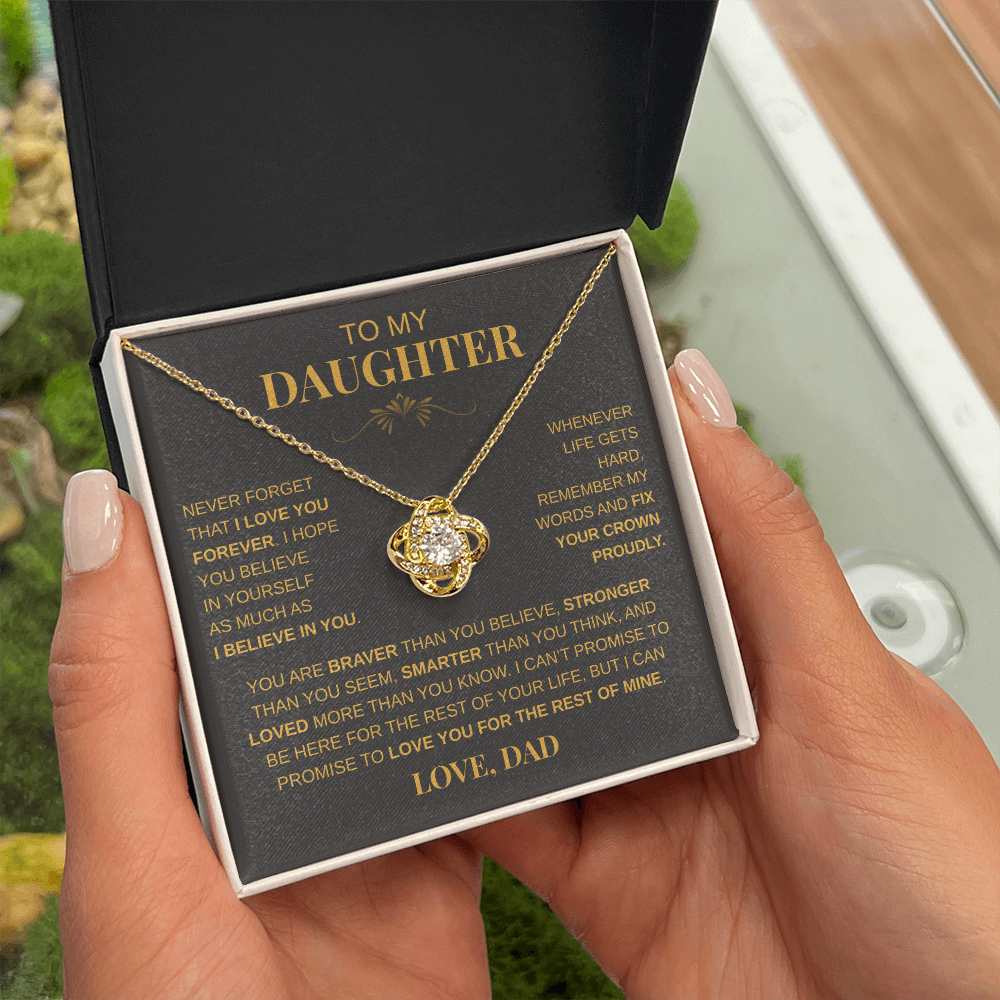 To My Daughter - "Never Forget That I Lover You" Necklace