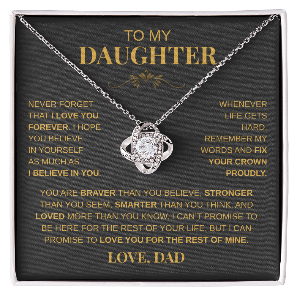 To My Daughter - "Never Forget That I Lover You" Necklace