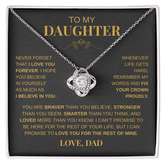 To My Daughter - "Never Forget That I Lover You" Necklace