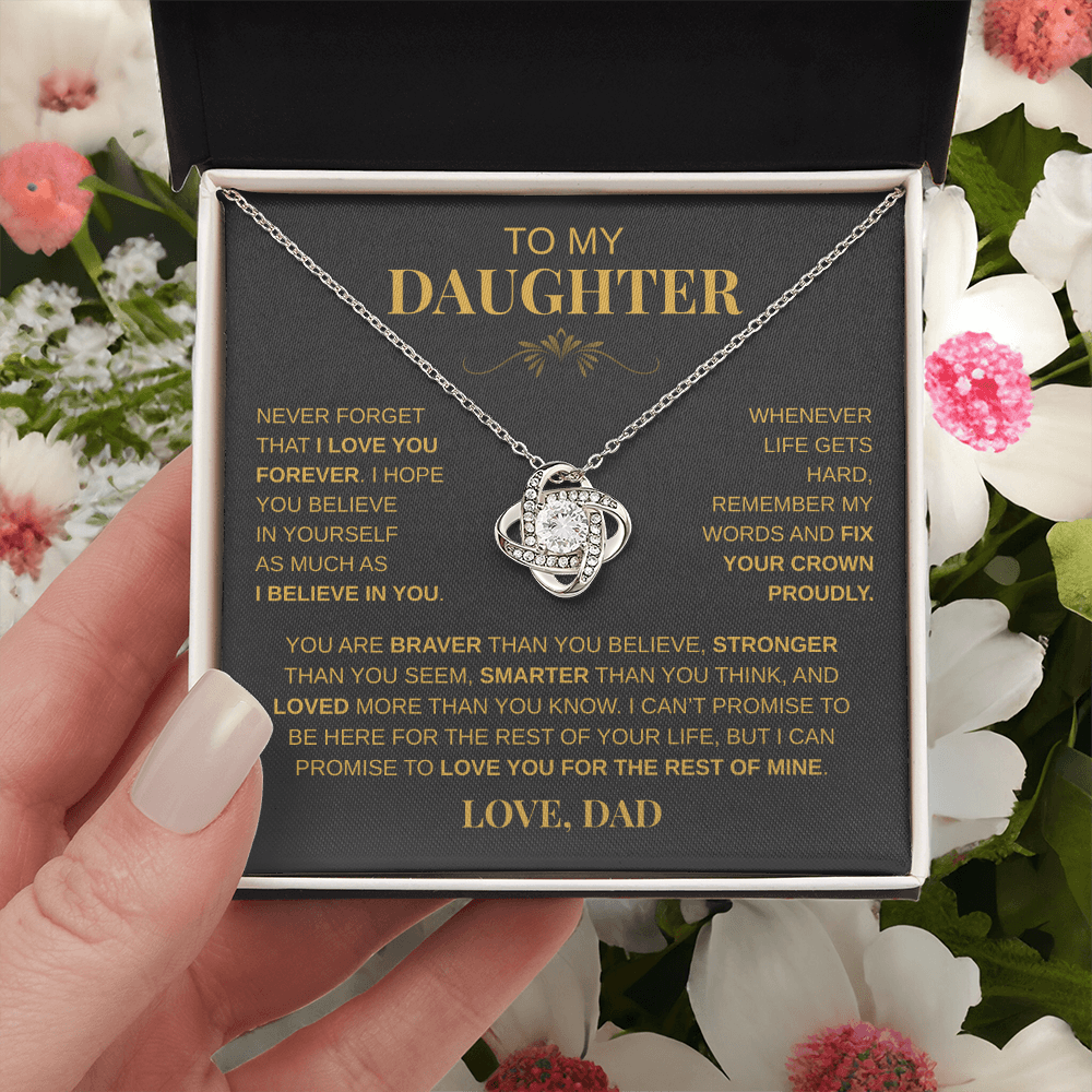 To My Daughter - "Never Forget That I Lover You" Necklace