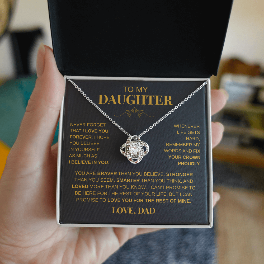 To My Daughter - "Never Forget That I Lover You" Necklace