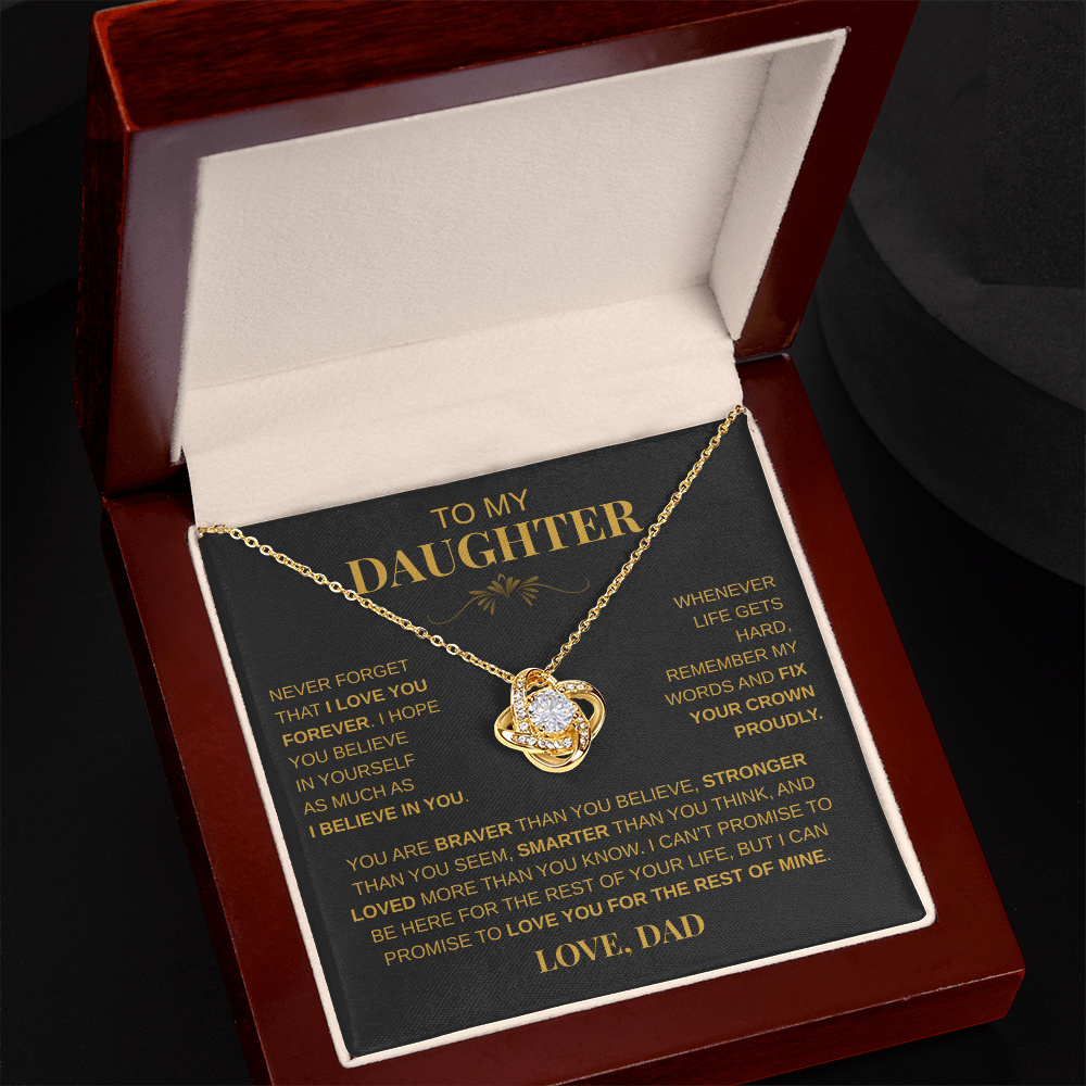 To My Daughter - "Never Forget That I Lover You" Necklace