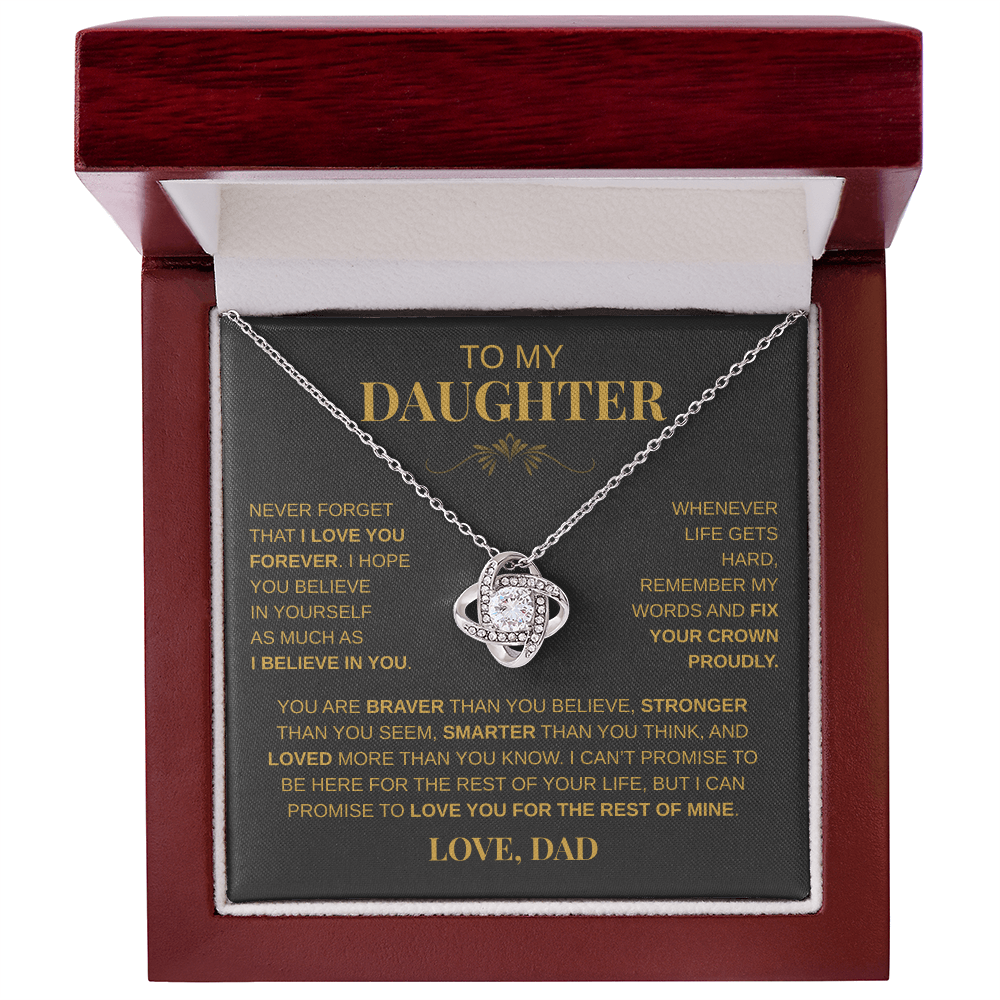 To My Daughter - "Never Forget That I Lover You" Necklace