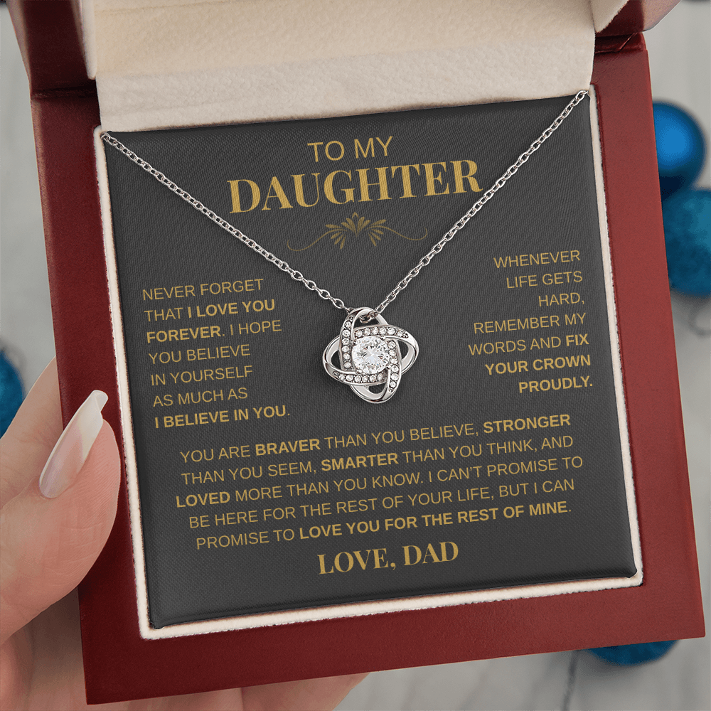 To My Daughter - "Never Forget That I Lover You" Necklace